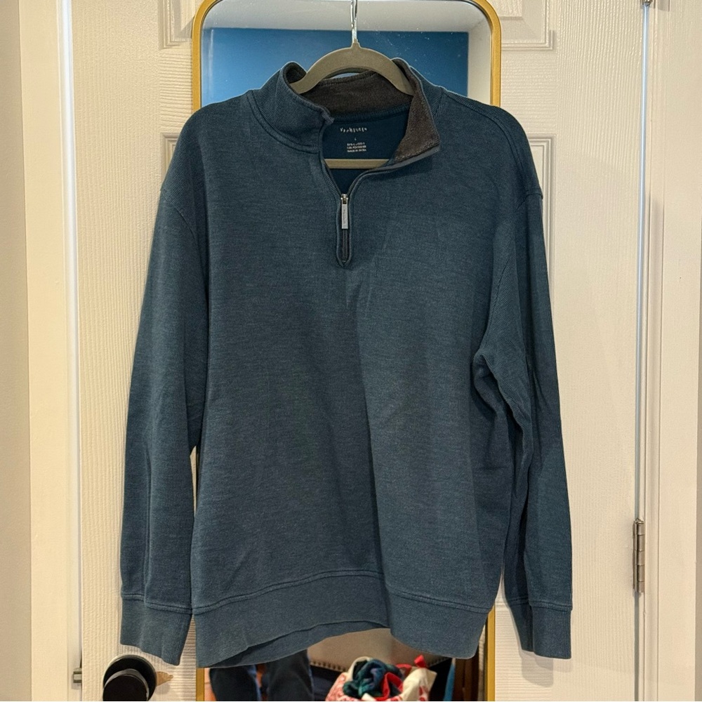 Van Heusen Men's Dark Green Zip-Up Sweater